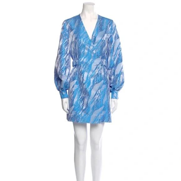Ganni Jacquard Azure Balloon Dress - Picture 4 of 11